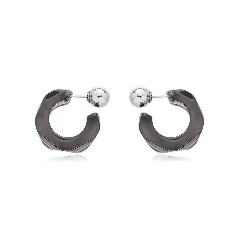 Irregular Resin Acrylic Earrings Trendy Beautiful C-shaped Geometric Jewerly