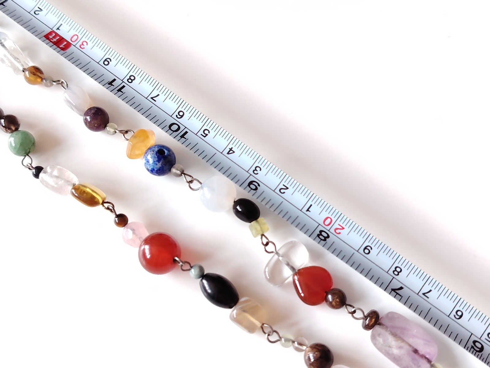 Mixed Stone Bead Necklace Quartz Amethyst Sodalite Carnelian Aventurine