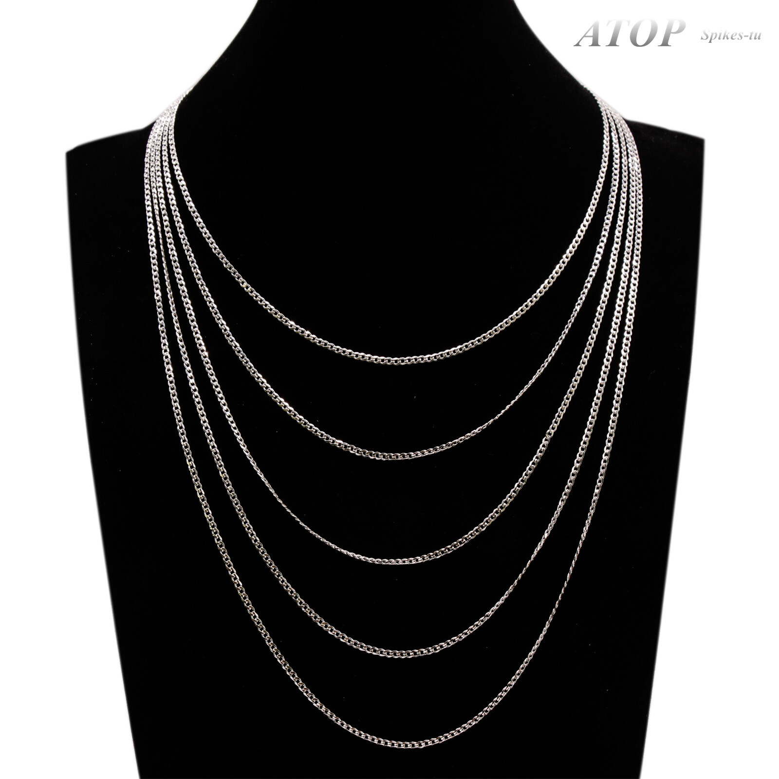 925 Sterling Silver Chain Curb Cuban Chain Italian Silver Women’s Necklace Chain