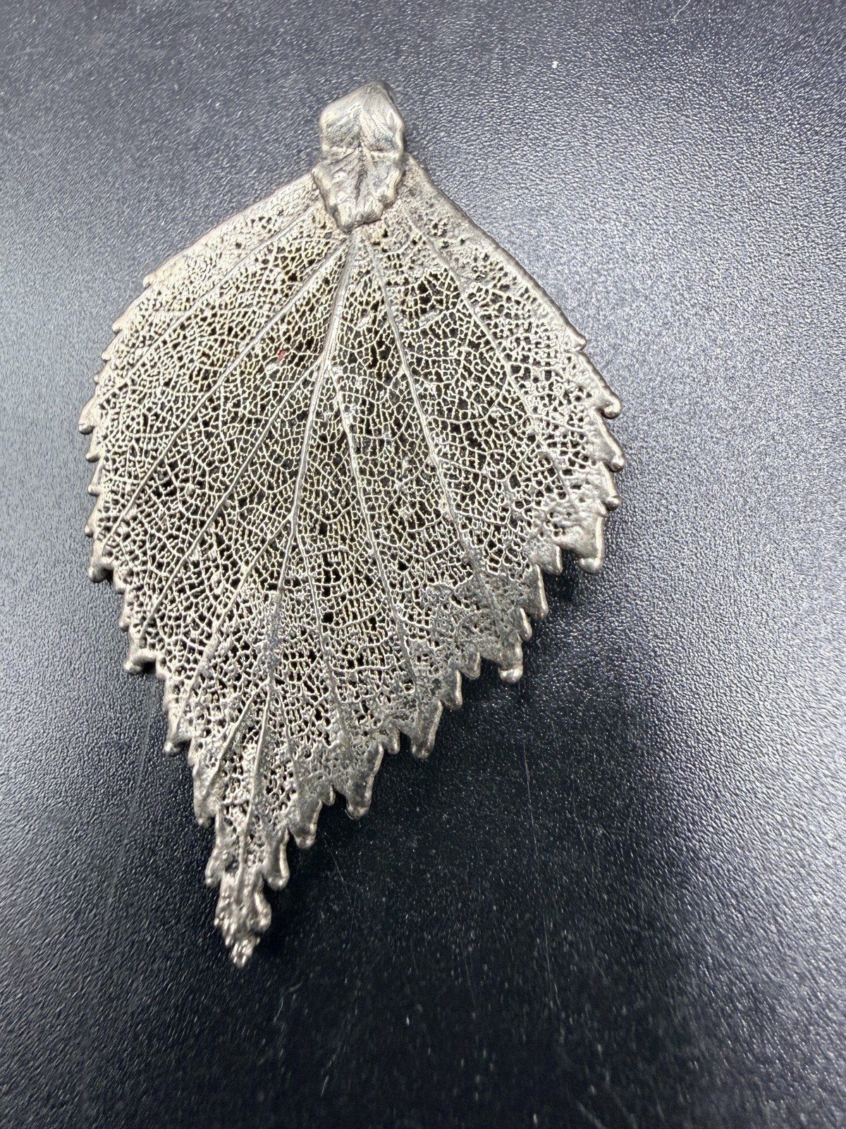 Silver Real Leaf Pendant Electroformed Birch Aspen Skeleton Boho Jewelry