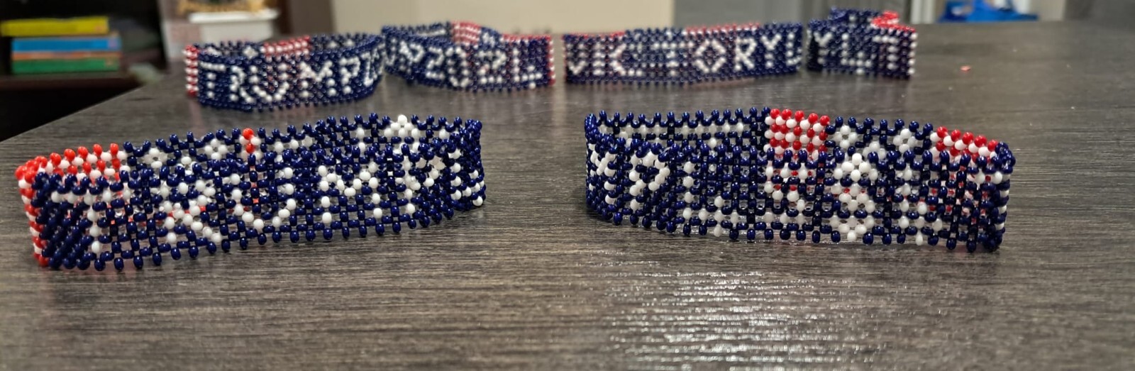Trump Beaded Bracelet Red White and Blue 3 Piece