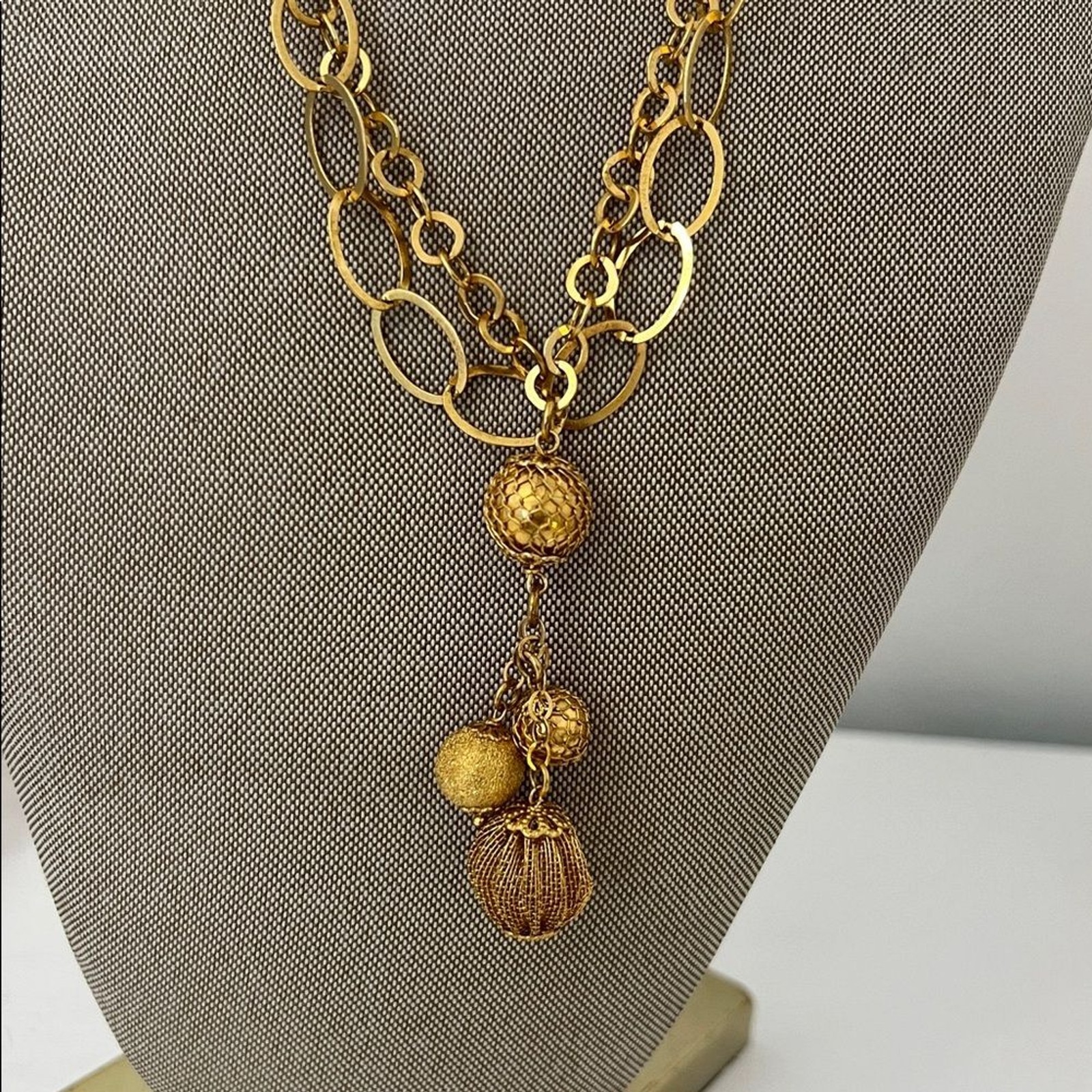 ROMANZA ITALY 18k Gold plated Chic Gold Statement Necklace up 17”