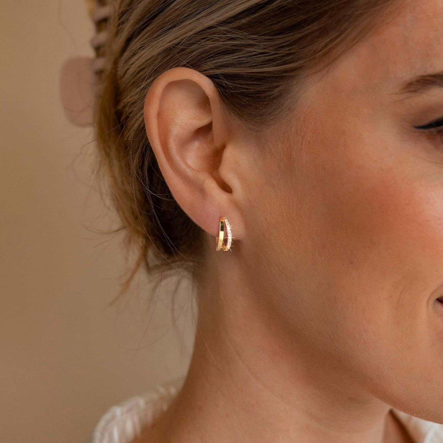Dainty Small Hoop Earrings for Women -Trendy 14K Gold/Silver Plated Hypoallergen