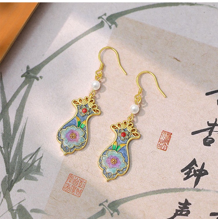 New Chinese Style Gold Plated Chinese Style Earrings