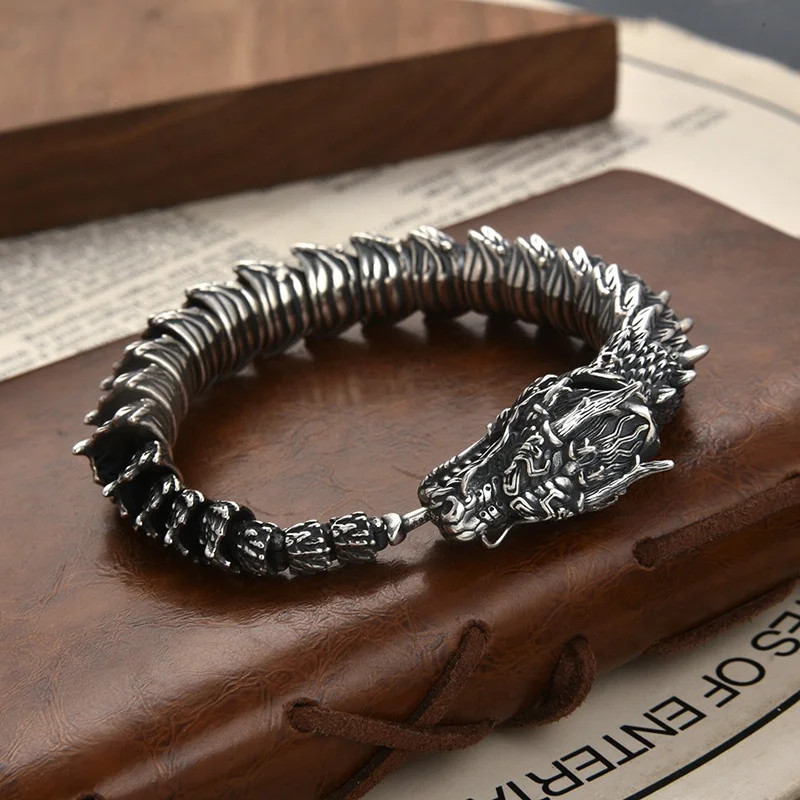 Tibetan Dragon Scale Bracelet Lucky Amulet Bangle Unisex Jewelry