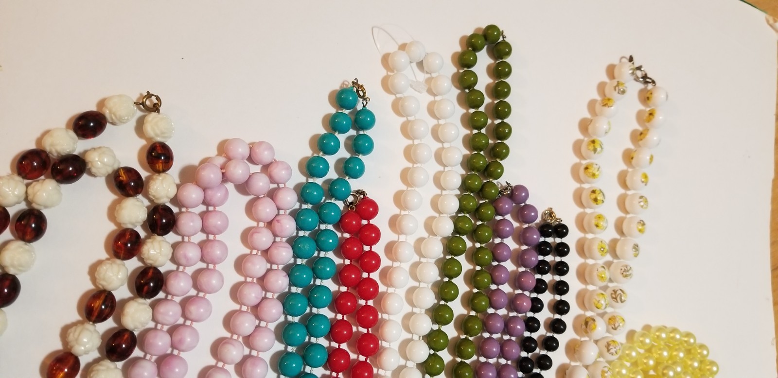 Lot Of 10 Vintage To Now Plastic Bead Necklaces – See Description