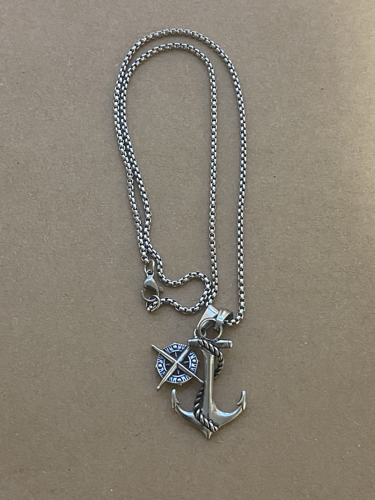 Clocks And Colours Gold Road Stainless Steel Pendant W/Chain
