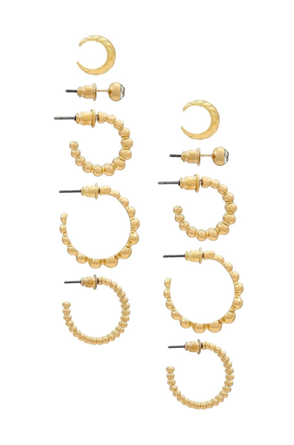 8 Other Reasons Bubble Earring Set in Gold New Womens hoops cuffs stud