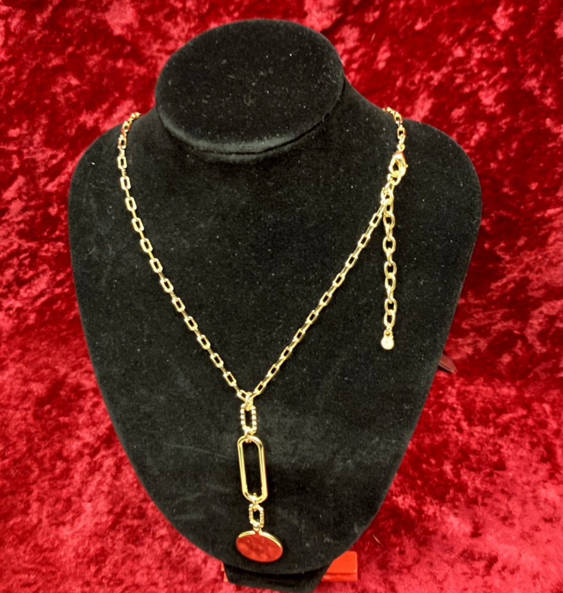 On 34th Gold Tone Twisted Chain Y-Necklace 17in w/ 2 In Ext. NWT $39