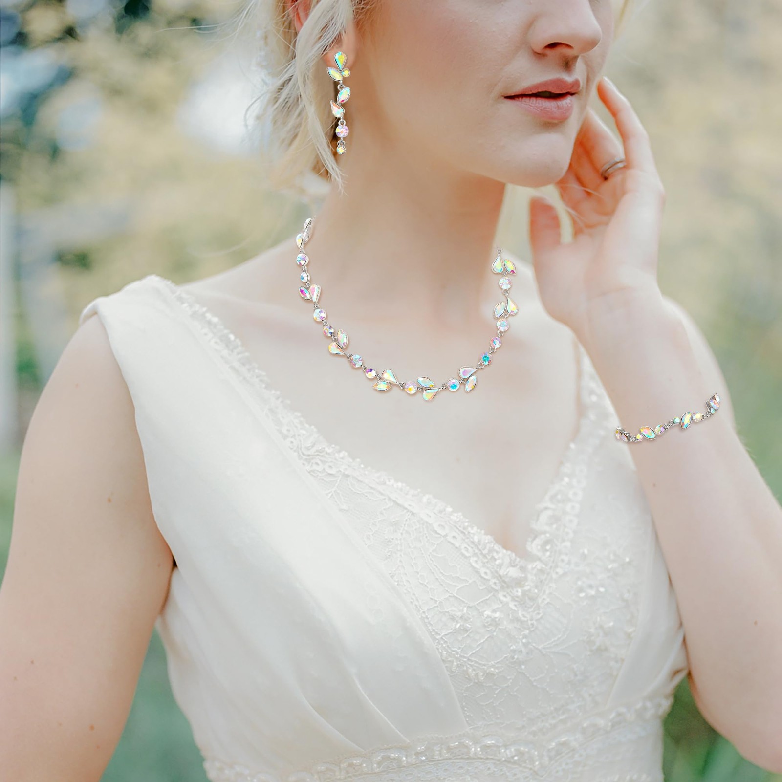 Crystal Costume Jewelry Sets for Party, Gorgeous Marquise Round Rhinestone Le…
