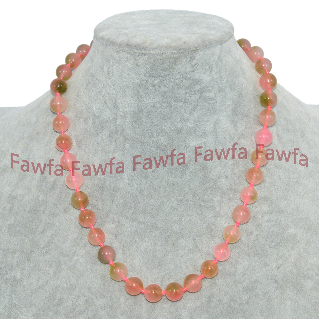 8/10/12/14mm Pink Green Multicolor Jade Round Gems Beads Necklace Bracelet Set