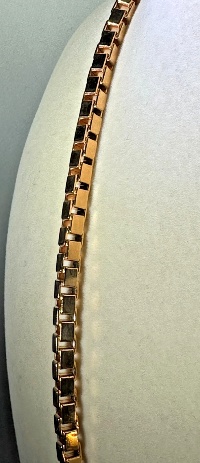 Beautiful Milor Italy Bronze Rose Gold Plate Box Chain necklace. 43.8g. L- 18 in