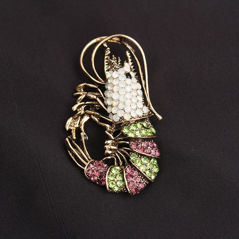Women Men Unisex Lobster Lover Brooch Fashion Animal Pins Badge Jewelry