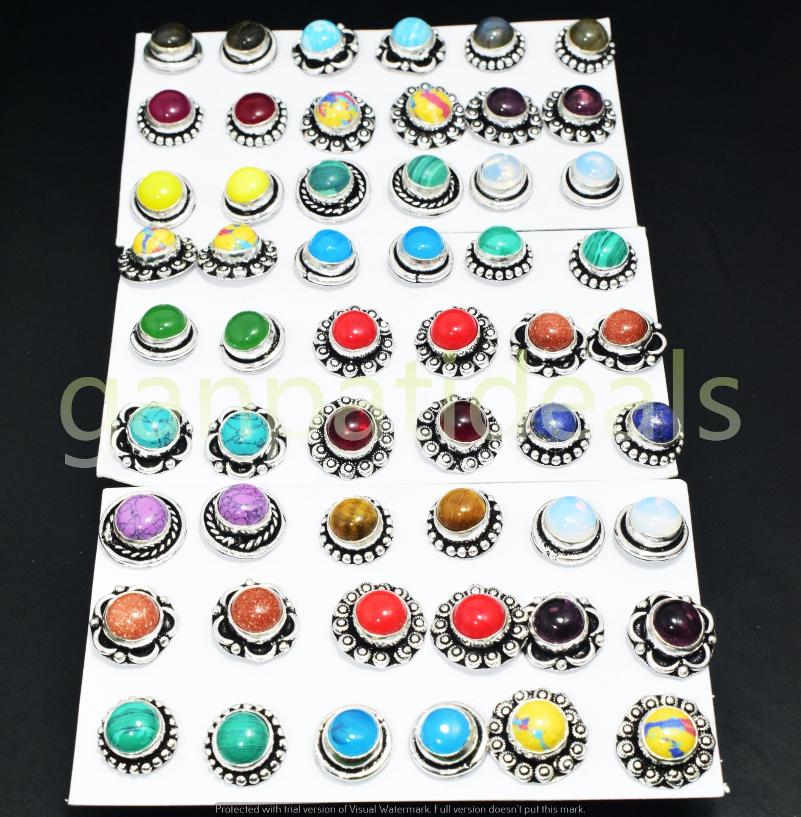 Opalite & Mix Gemstone Tops Wholesale Lot 925 Sterling Silver Plated Jewelry