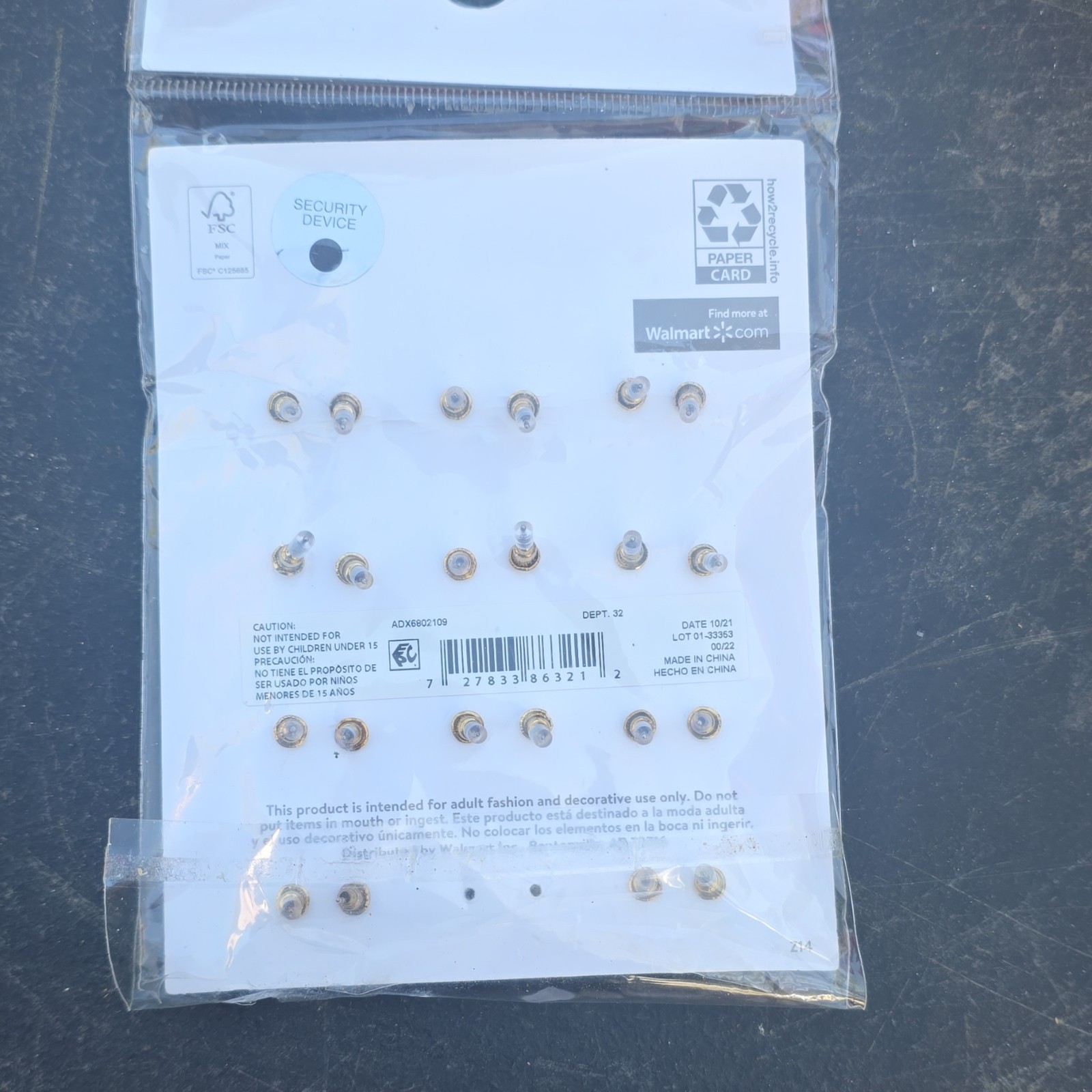 Gold Blue Pink Black White Stud Earrings Set Hypo-allergenic Butterfly