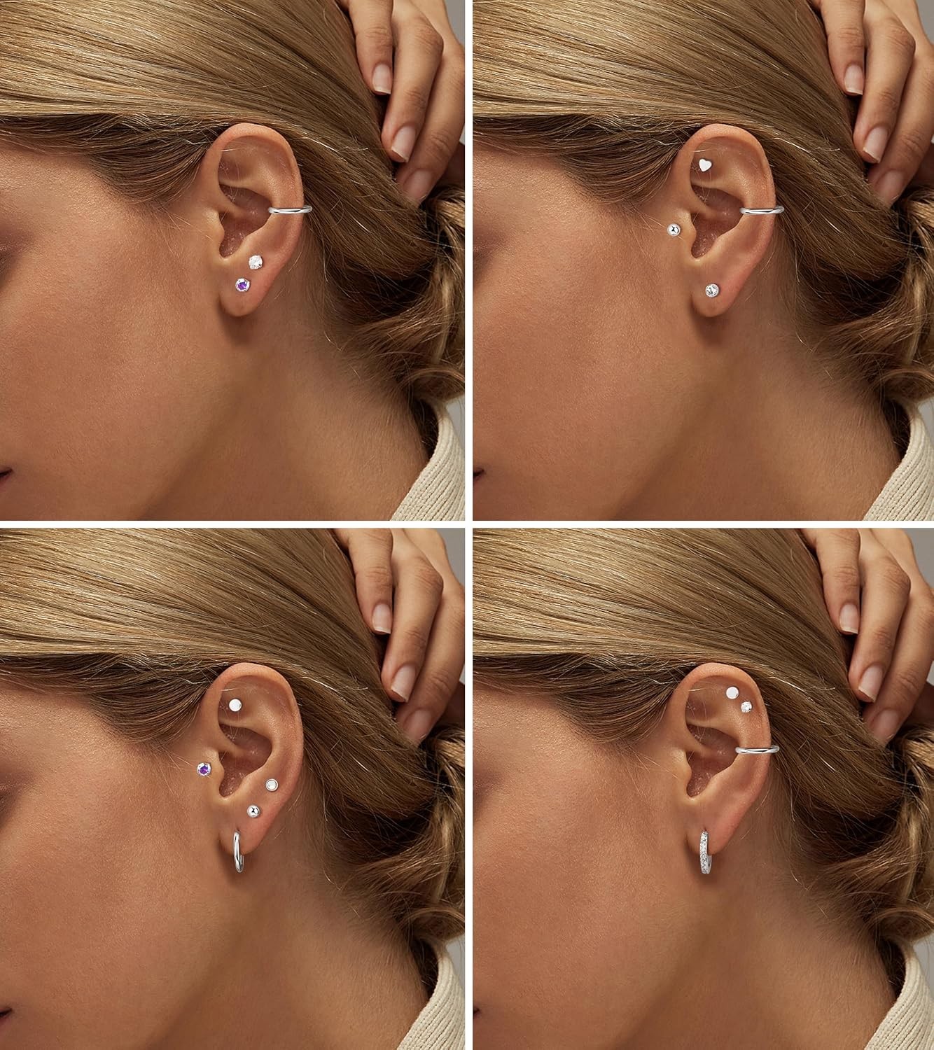 Hypoallergenic Flat Back Earrings for Women-Surgical Steel Earrings for Sensitiv
