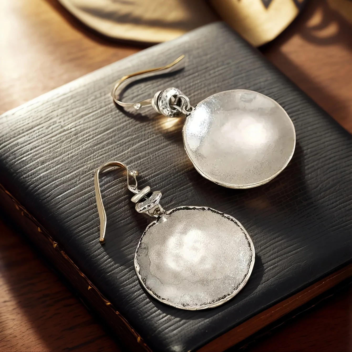 1Pair Concave Convex Geometric Disc Earrings Simple Personal Daily Party Jewelry