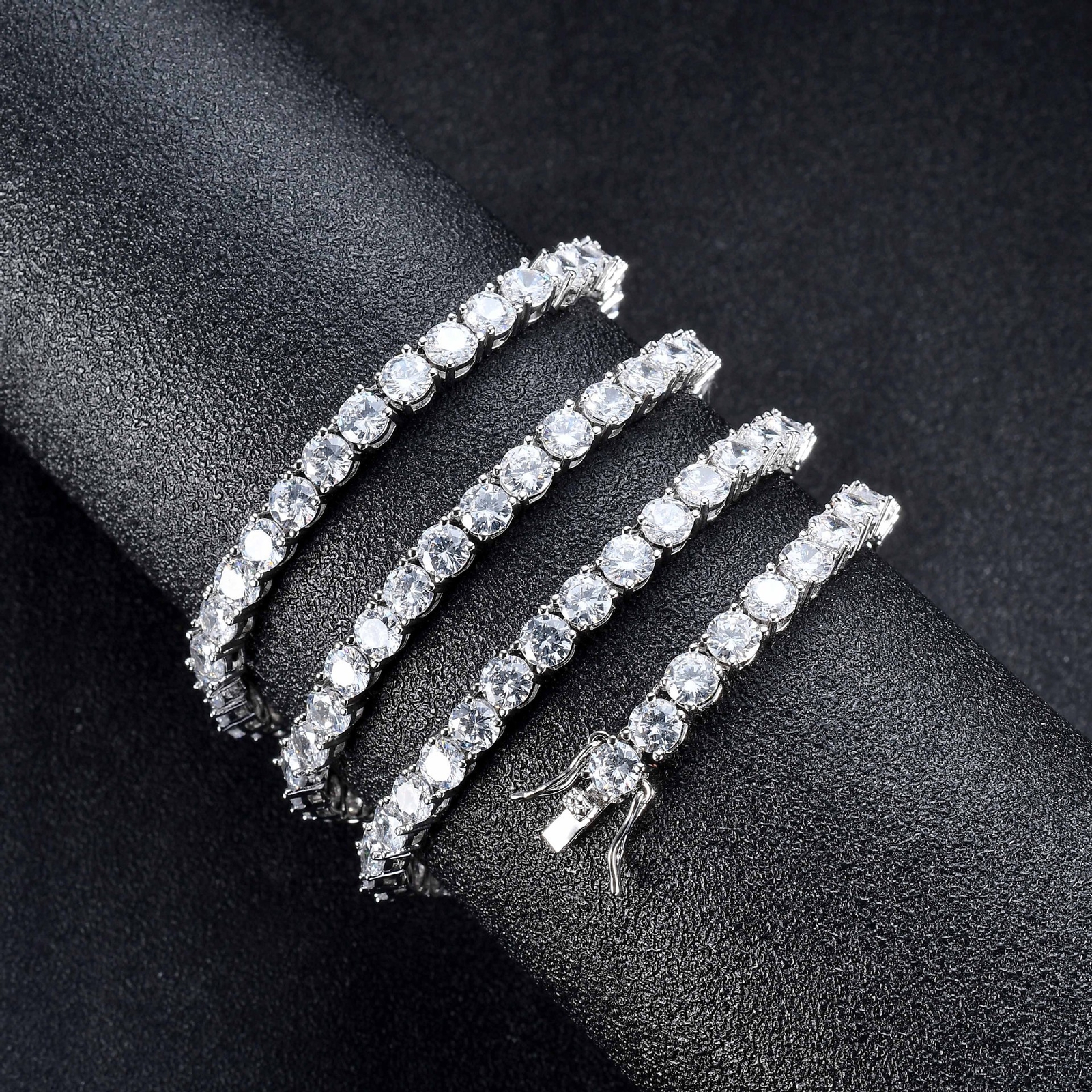 6″-24″ Hip Hop Necklace Bracelets 5A CZ Diamonds Real Gold Plated Tennis Chain