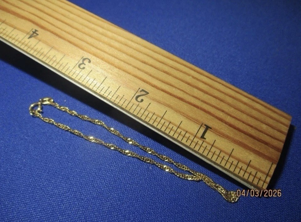 10k Solid Gold Singapore Rope Chain Bracelet 7 in Spring Ring Clasp No Stone