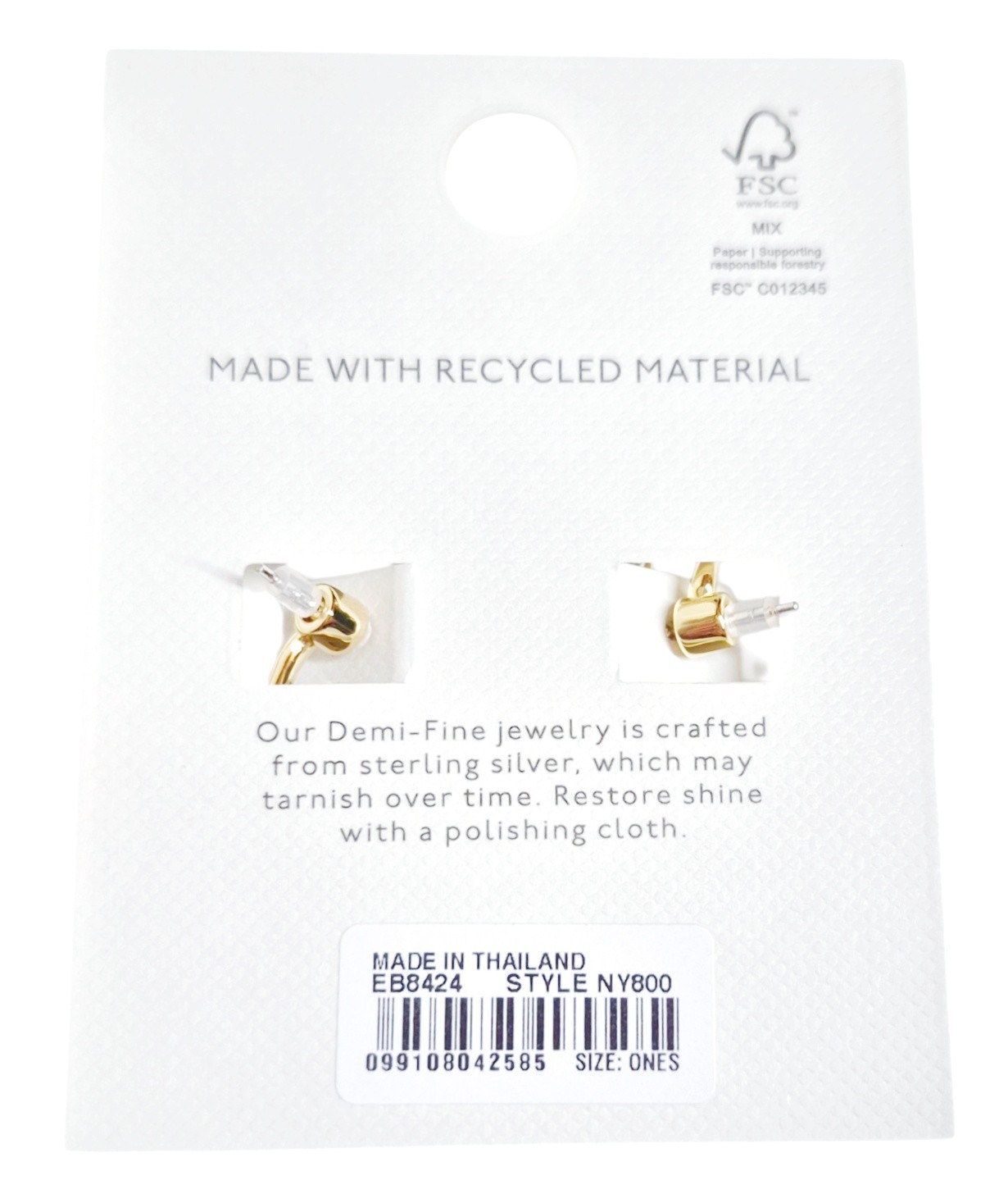 Madewell Demi Fine Crystal Twisted Front Back Earrings White Sapphire NY800 New