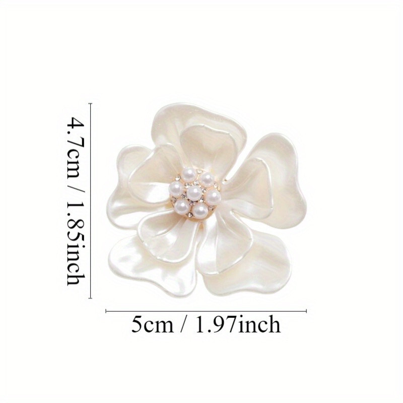 2PCS Fashion Elegant Design Corsage Pearl Flower Brooch Women’s Accessories