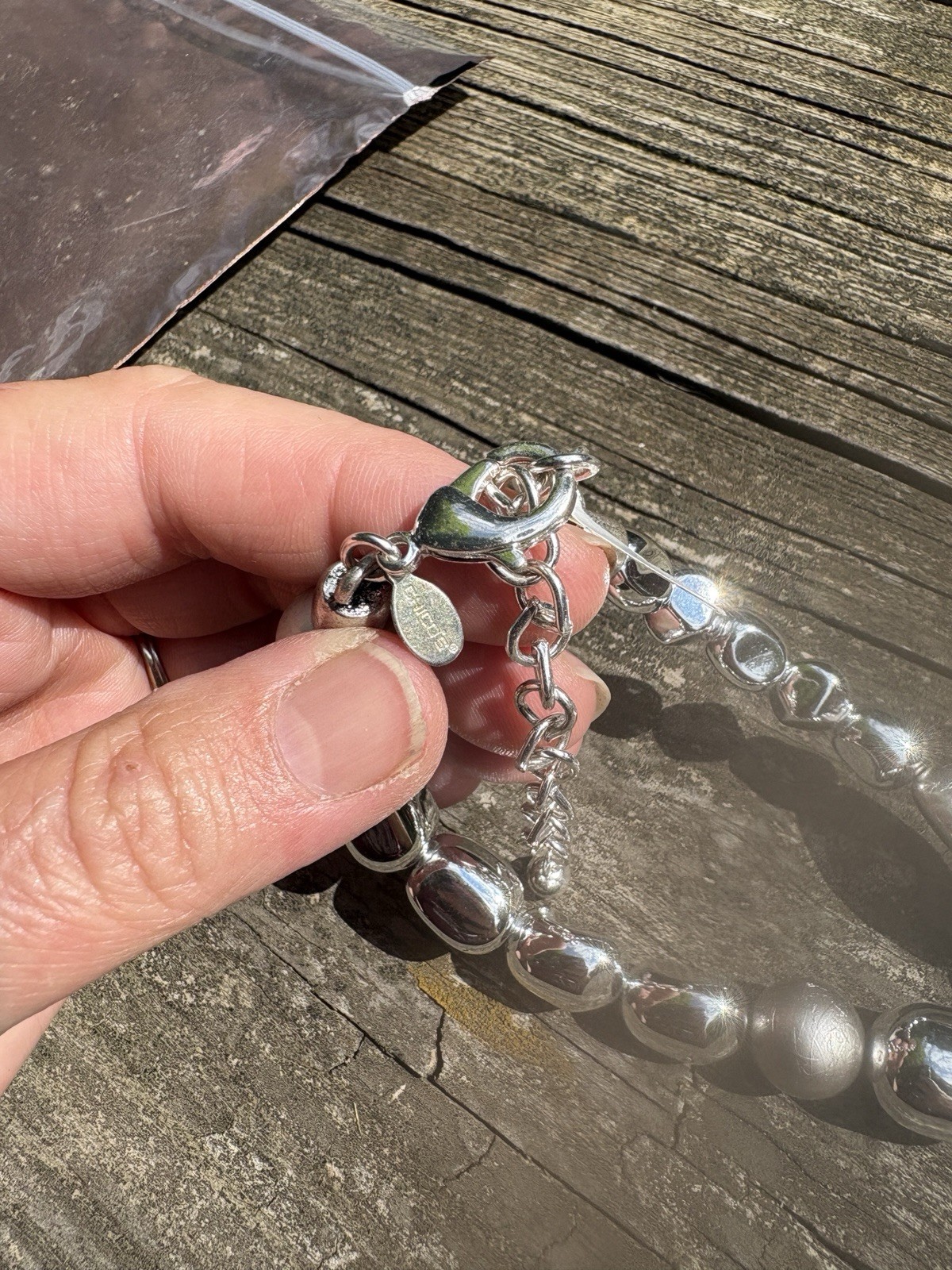 Chico’s Necklace Women’s Silver Tone Beaded City Boho Long Vintage