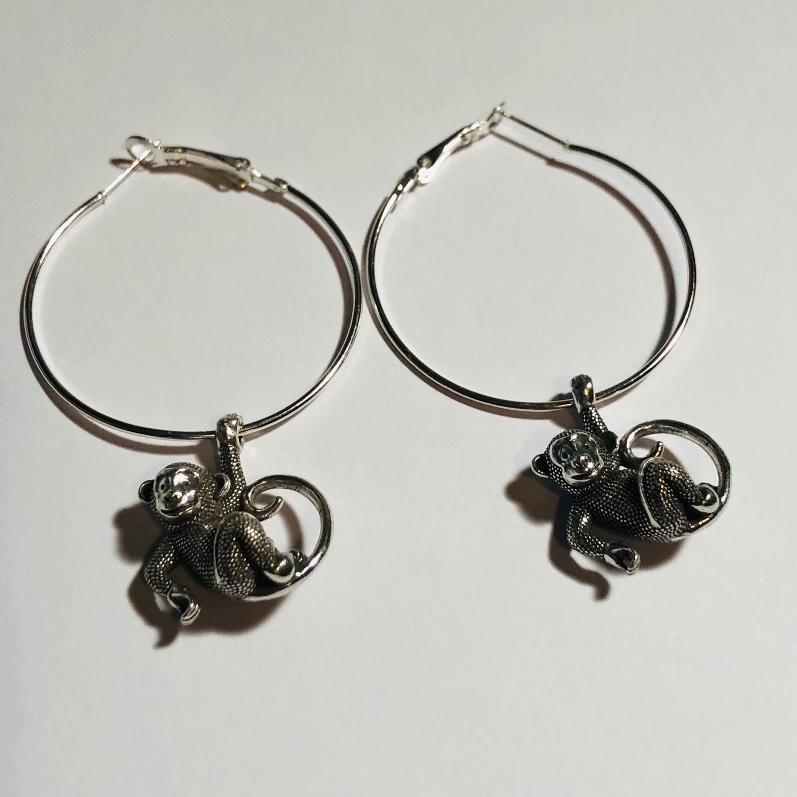 Brighton large custom monkeying around earrings on non branded hoops