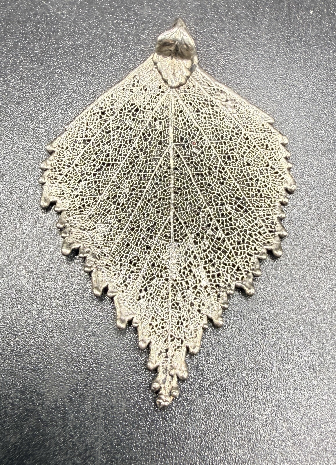Silver Real Leaf Pendant Electroformed Birch Aspen Skeleton Boho Jewelry