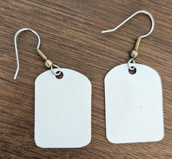 U.S. Flag Earrings Stainelss Wire Handmade Postage Stamp 22 cent lightweight USA