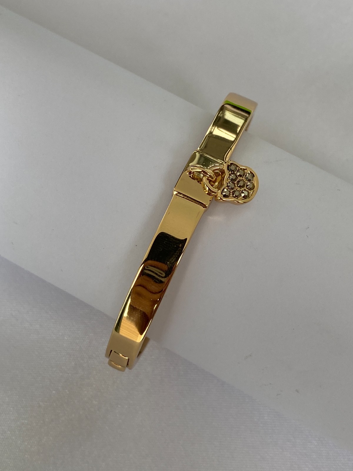 Karl Lagerfeld Choupette Lock Hinge Bangle with Crystal from Swarovski