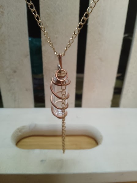 Necklace and bracelet set for women Copper wrap & toned chain great style