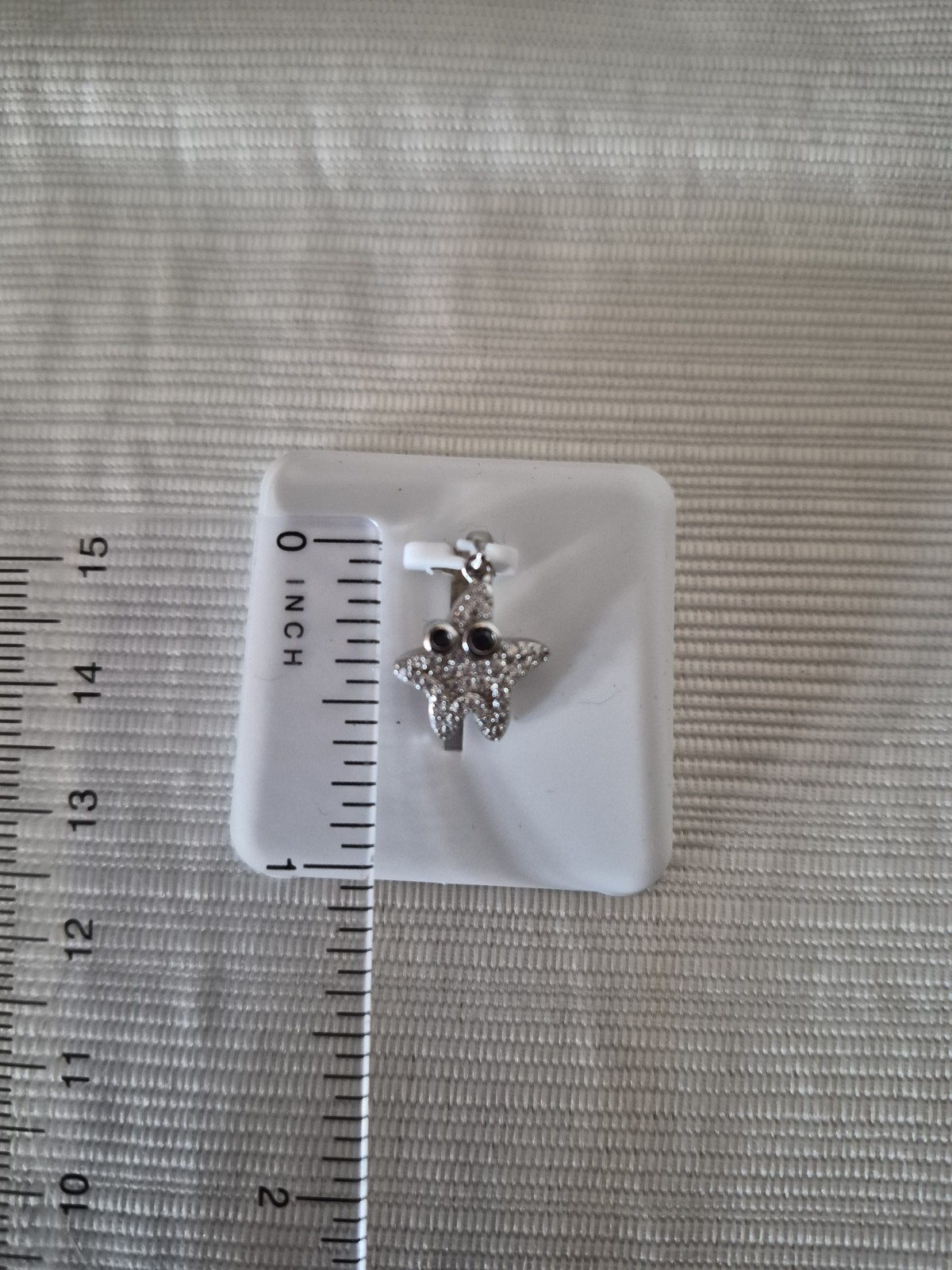Lot of 4 925 Sterling Silver Moissanite Sea Animal Charm Pendant Set, 1 Spinel