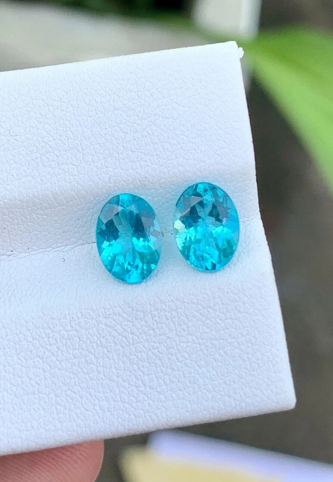 10 Ct 2 Pcs Certified Natural Paraiba Tourmaline Neon Blue oval Loose Gemstone