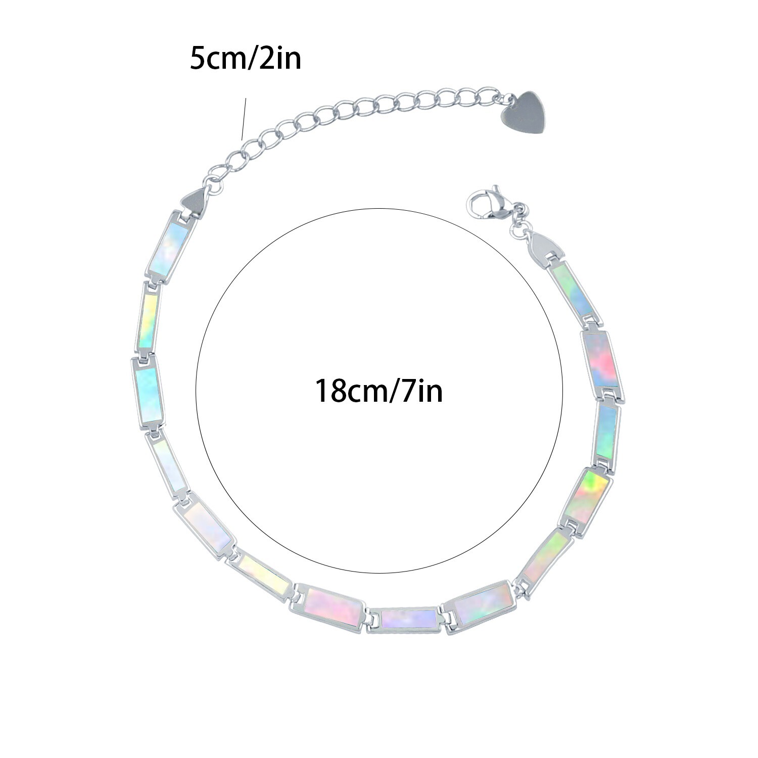 Hawaii White Opal Rectangle Bracelet Sterling Sliver Jewelry For Women Girl