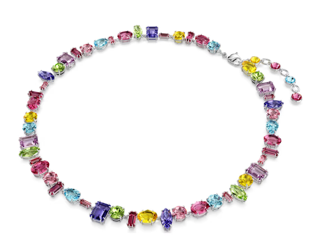 Swarovski Gema necklace Mixed cuts, Multicolored, Rhodium plated 5656397
