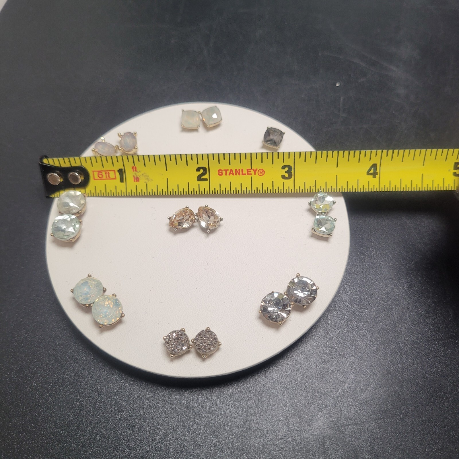 Loft Pearlized Stud Earrings Set of 8+ Pair Multi-Colored Polished Goldtone NWT