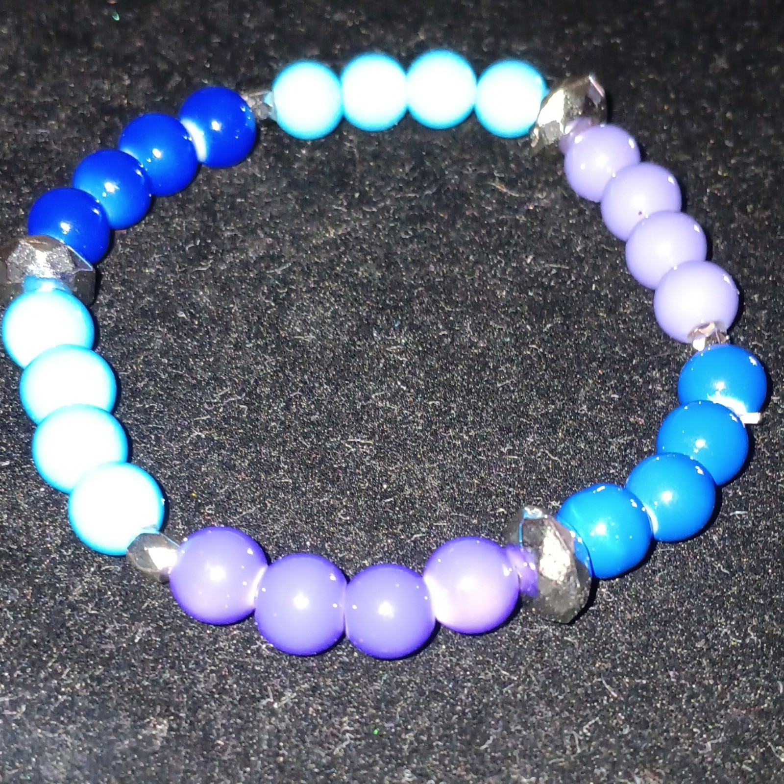 Set of 10 Multicolor Glass & Acrylic Bead Stretch Slip-On Stackable Bracelets