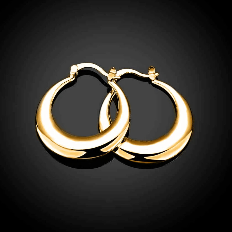 Simple Metal Silver Color/Gold Color Hoop Earrings for Women Versatile
