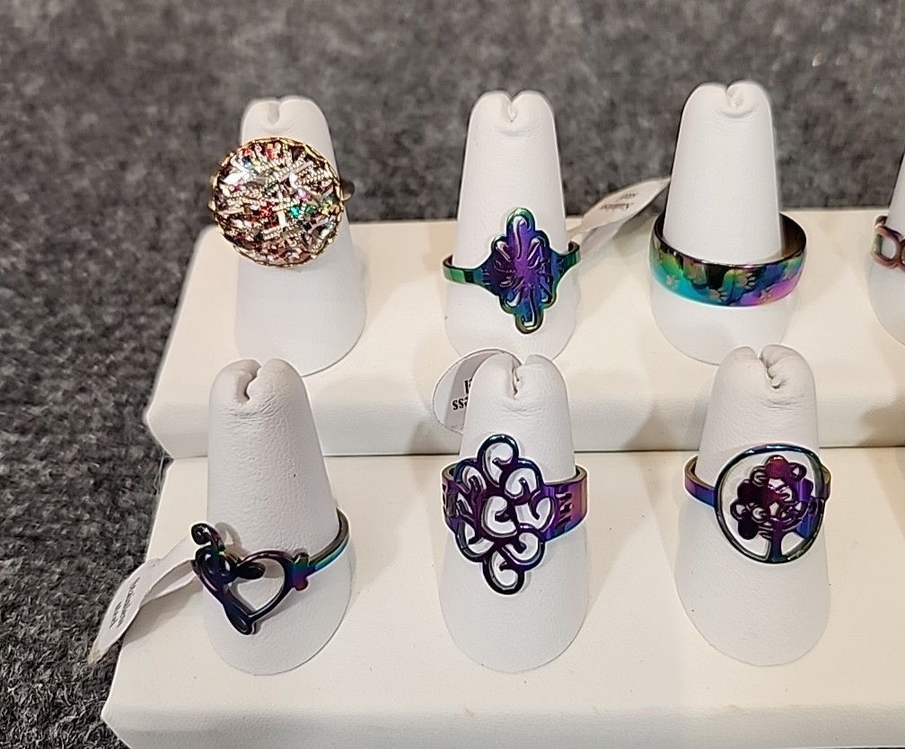 Jewelry 12 Rings Rainbow Collection See Description Lot #211