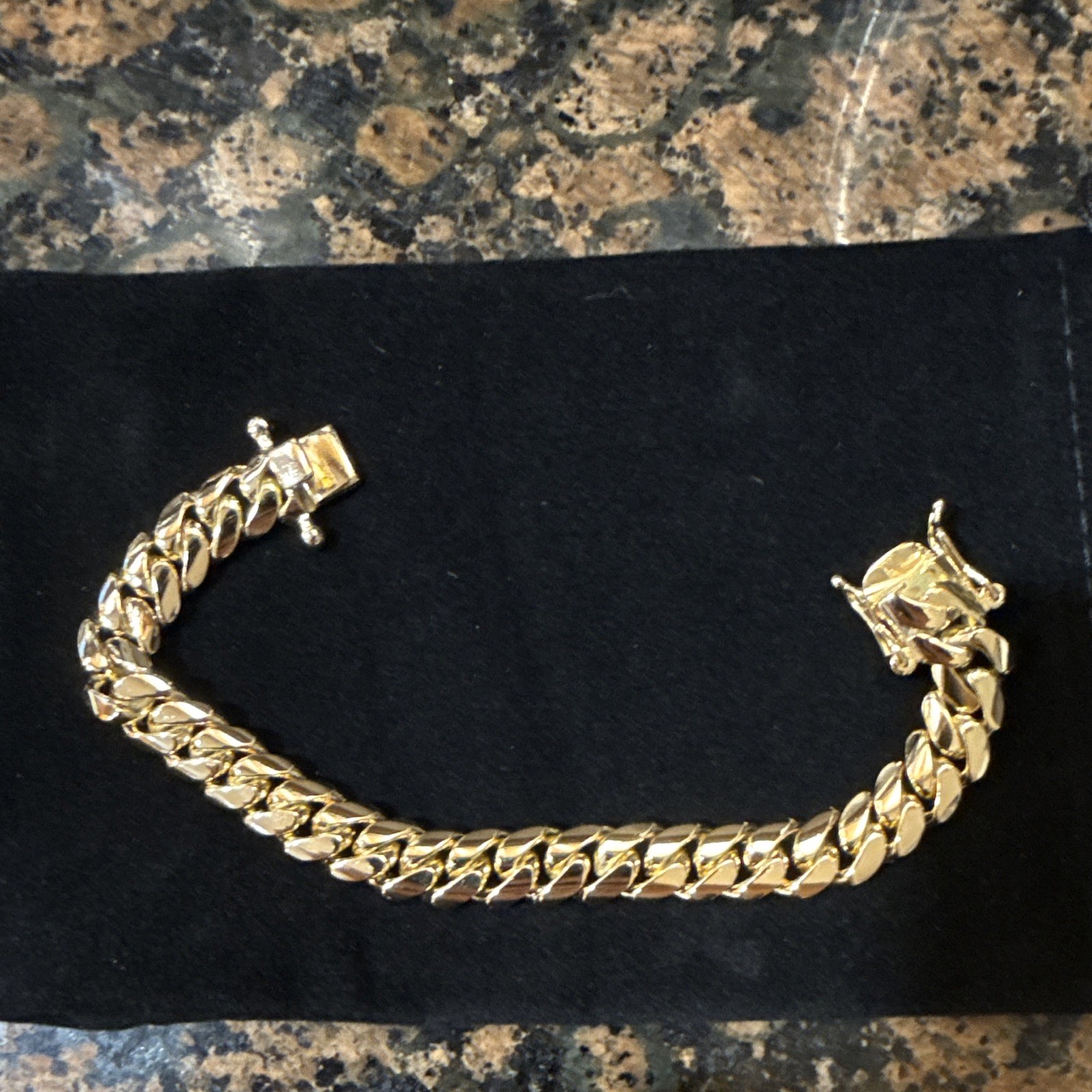 14k gold over silver handmade miami Cuban bracelet 999 silver