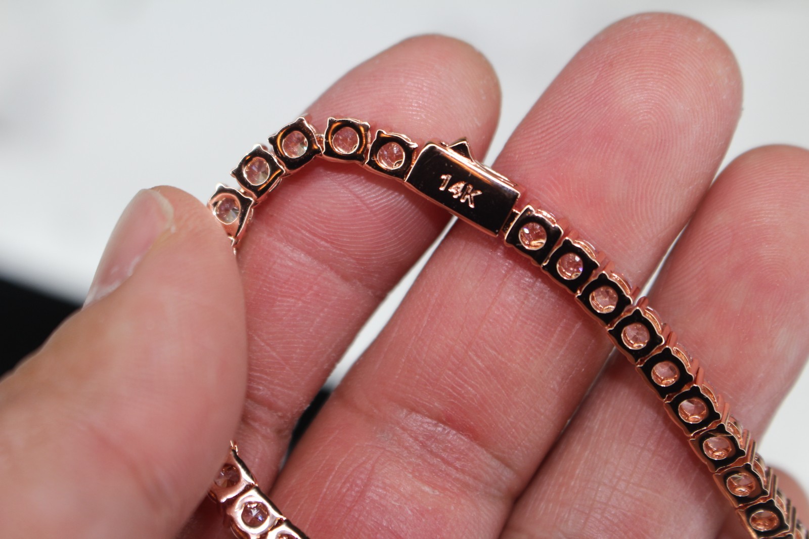4mm Tennis Chain Necklace 70ct Lab Sim VVS1 Diamonds 54g+ HEAVY ROSE Gold