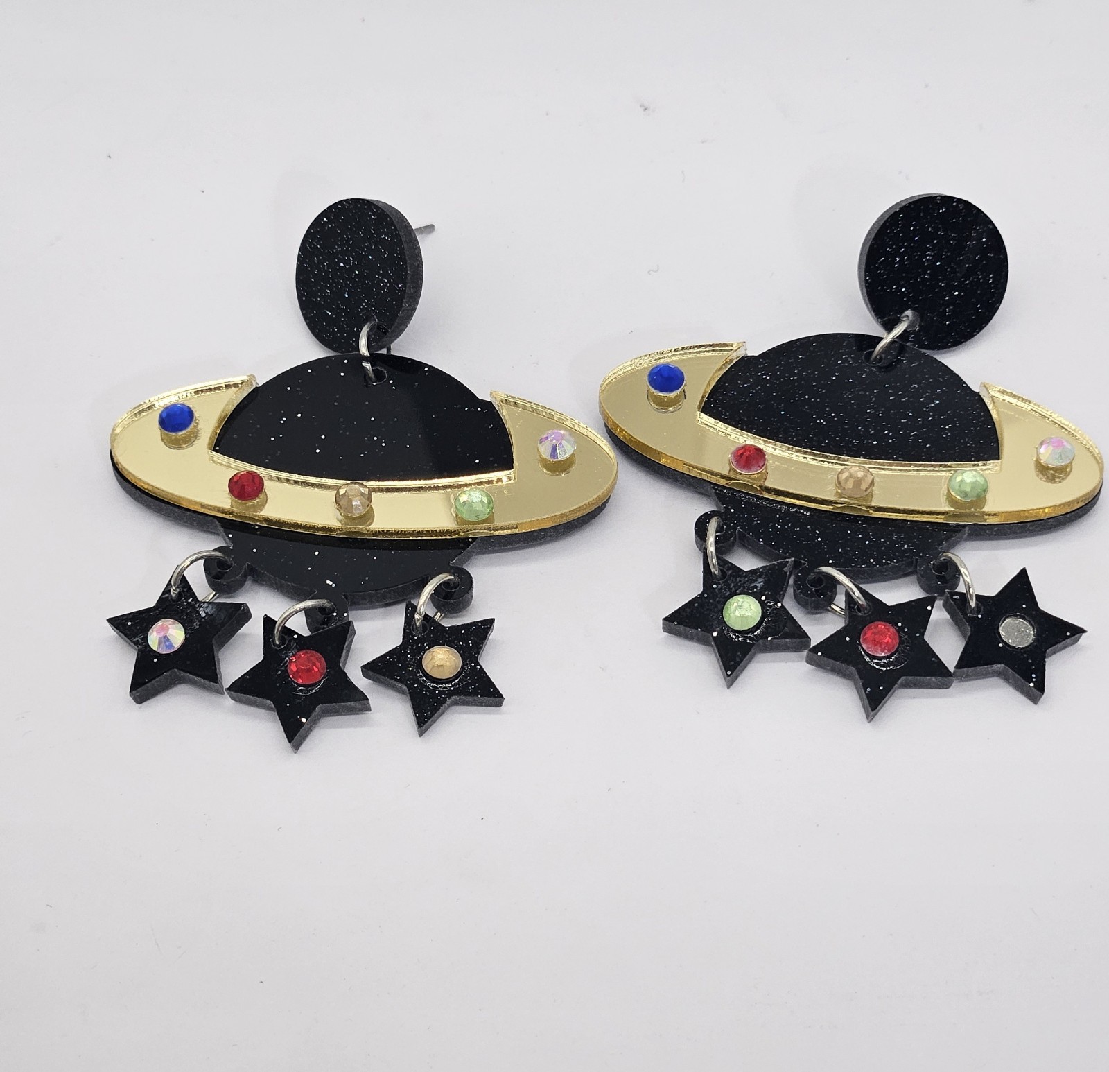 Women’s Fashion Novelty Jewelry Planet Saturn Stars Earrings RE