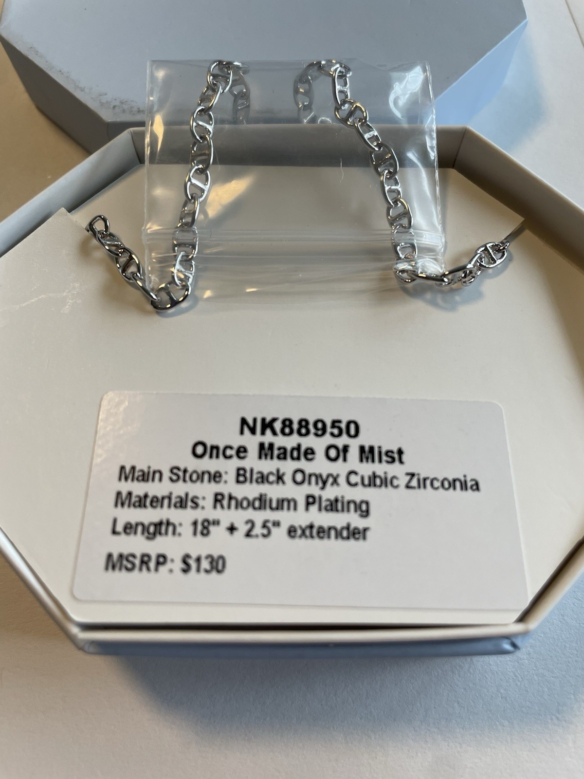 Ring Bomb Party NK88950 Once Made Of Mist Black Onyx CZ 18 + 2.5 Extender
