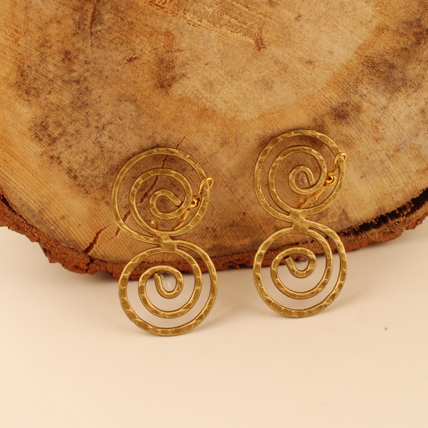 Gold & Silver Plated Double Spiral Dangle Earrings for Women Earring
