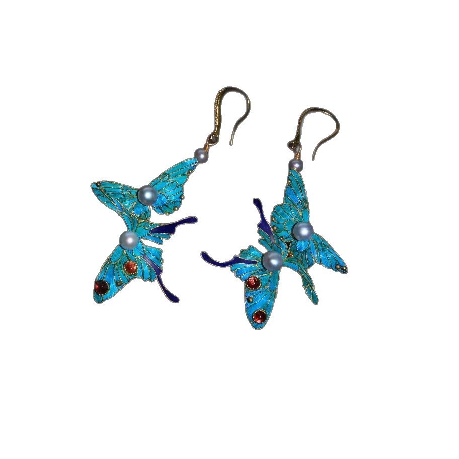 Chinese Palace-Style Butterfly Earrings