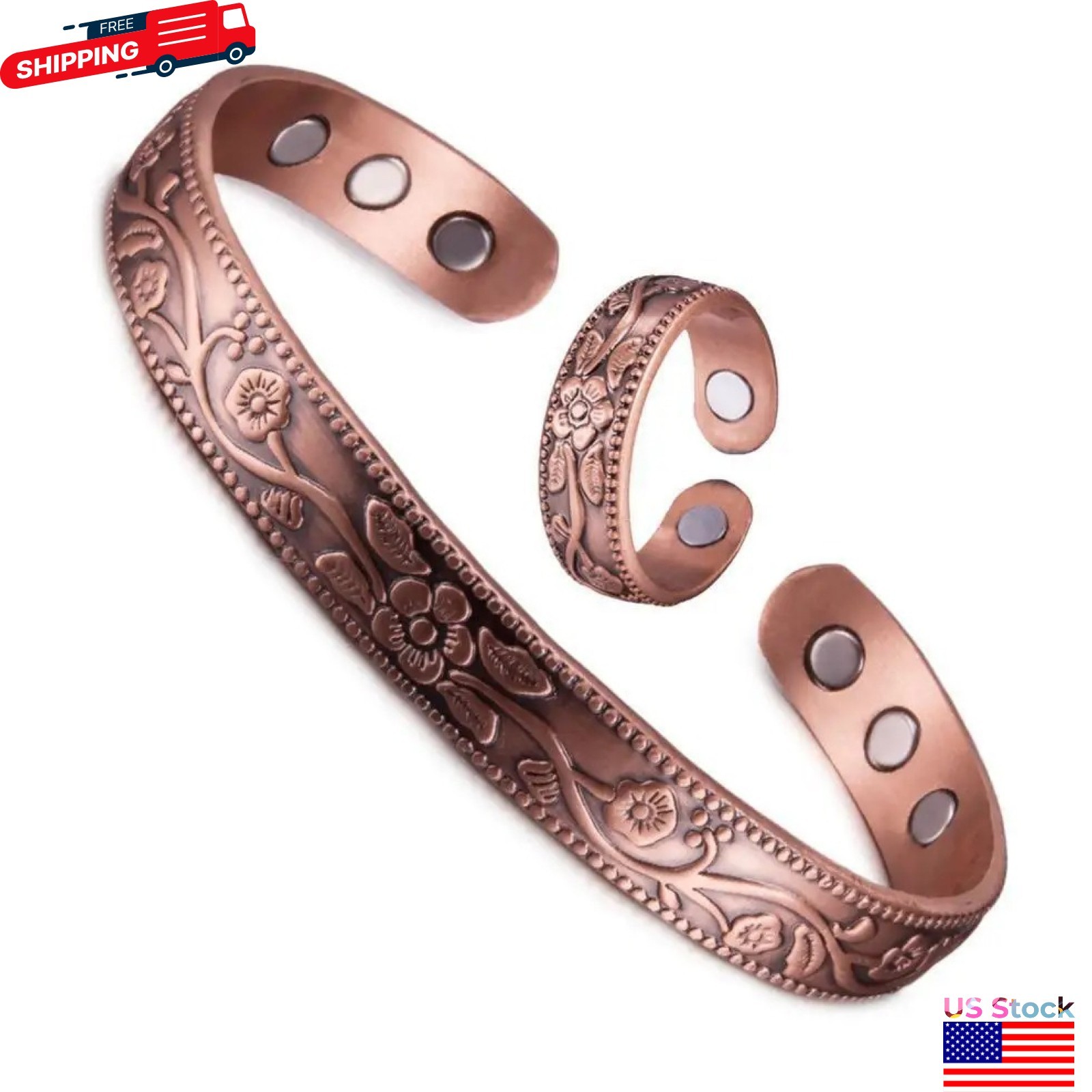 Copper Magnetic Bracelet for Arthritis Pain Relief Powerful Magnets Energy Cuff