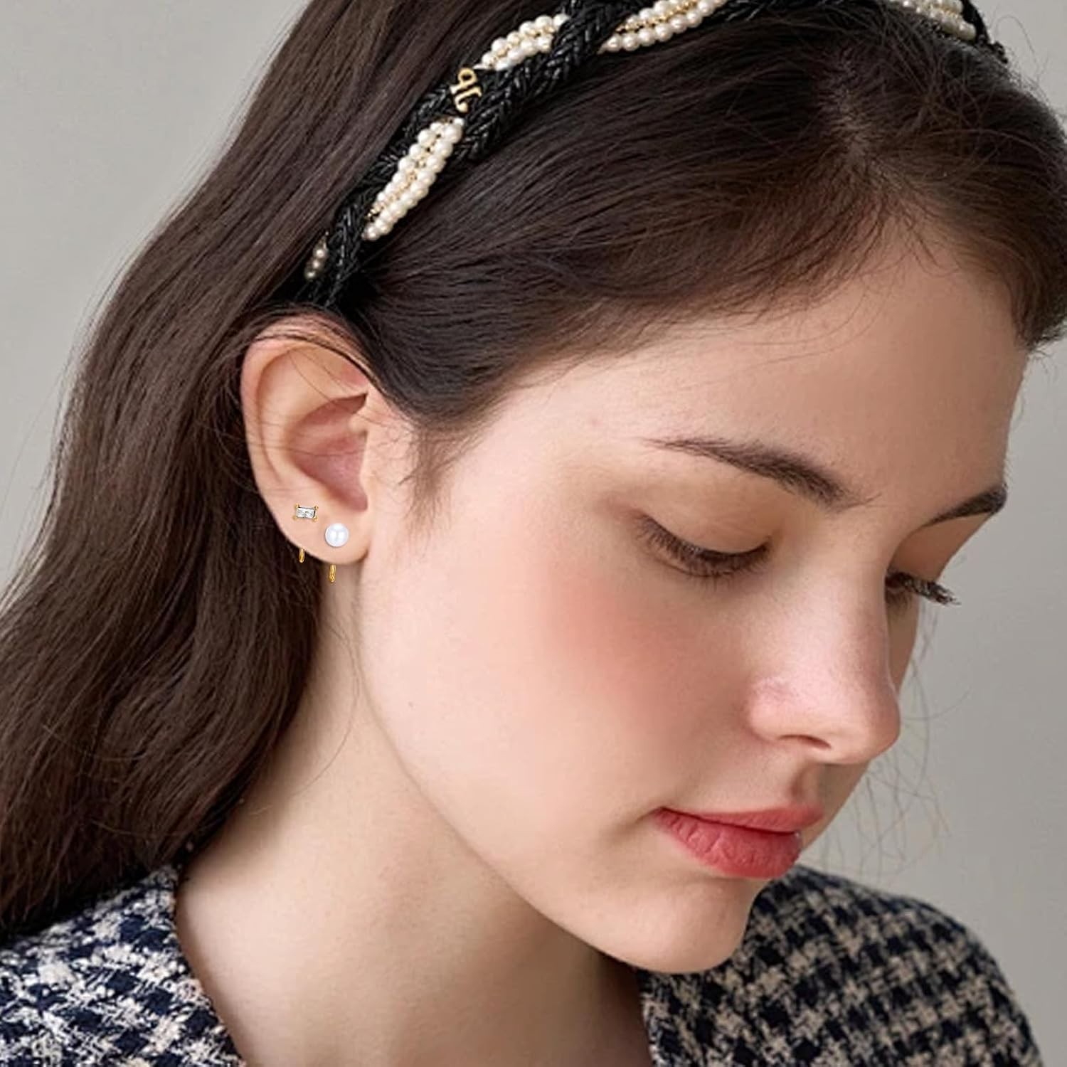 Half Hoop Huggie Earrings for Women Gold Silver Plated Ardant Backless Earrings
