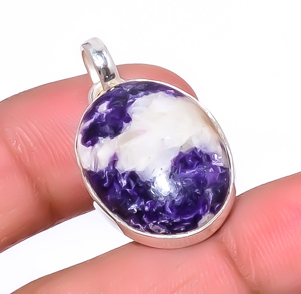 Lepidolite – San Diego Gemstone 925 Sterling Silver Jewelry Pendant 1.17″ A372