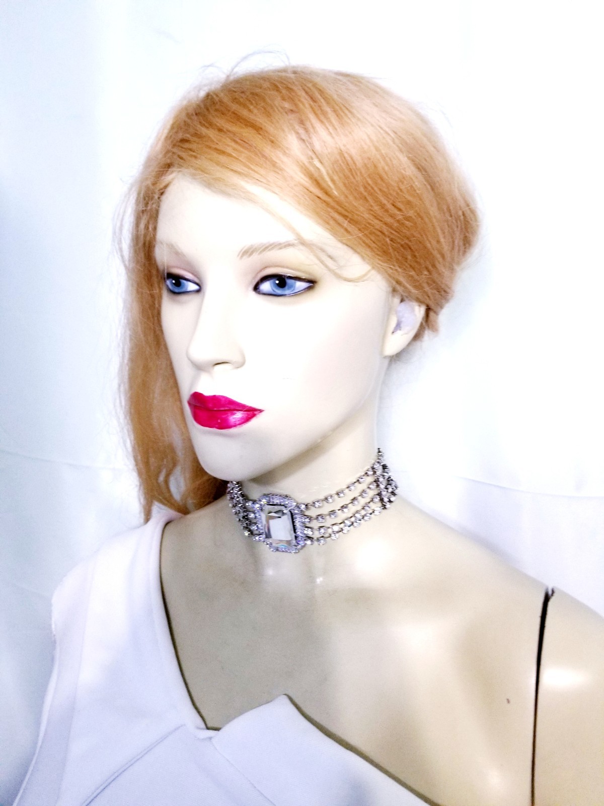 Clear Crystal Choker Rhinestone Crystal Necklace Bridal Prom Pageant Jewelry