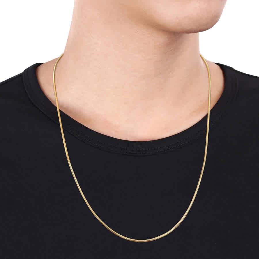 AMOUR 1.2mm Snake Chain Necklace In Yellow Plated Sterling Silver, 20 In